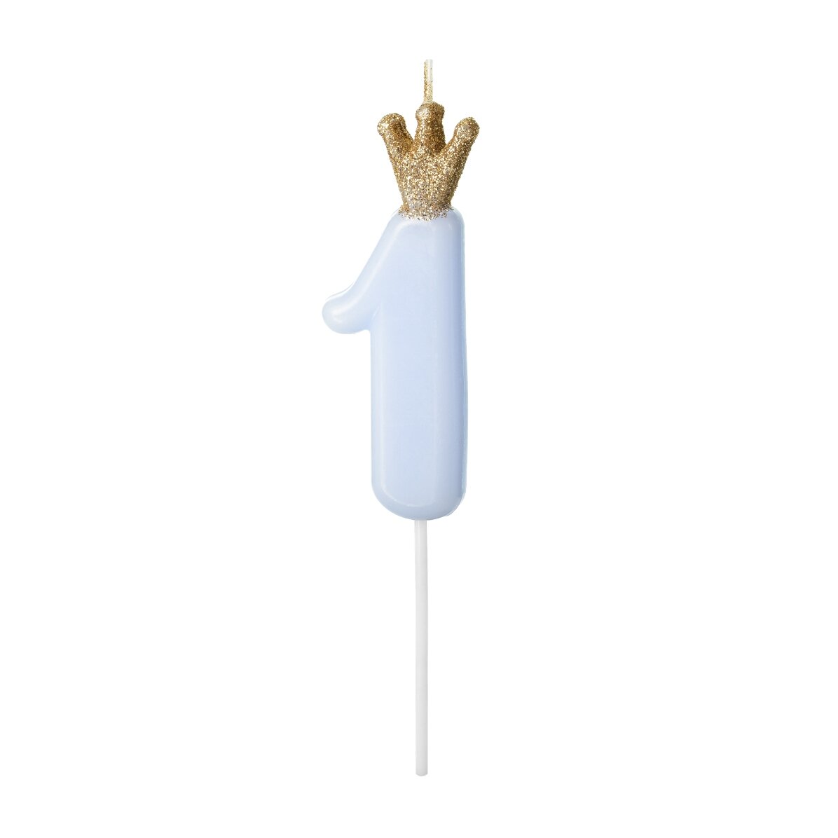 Cake candles - Blue number with crown 9.5 cm