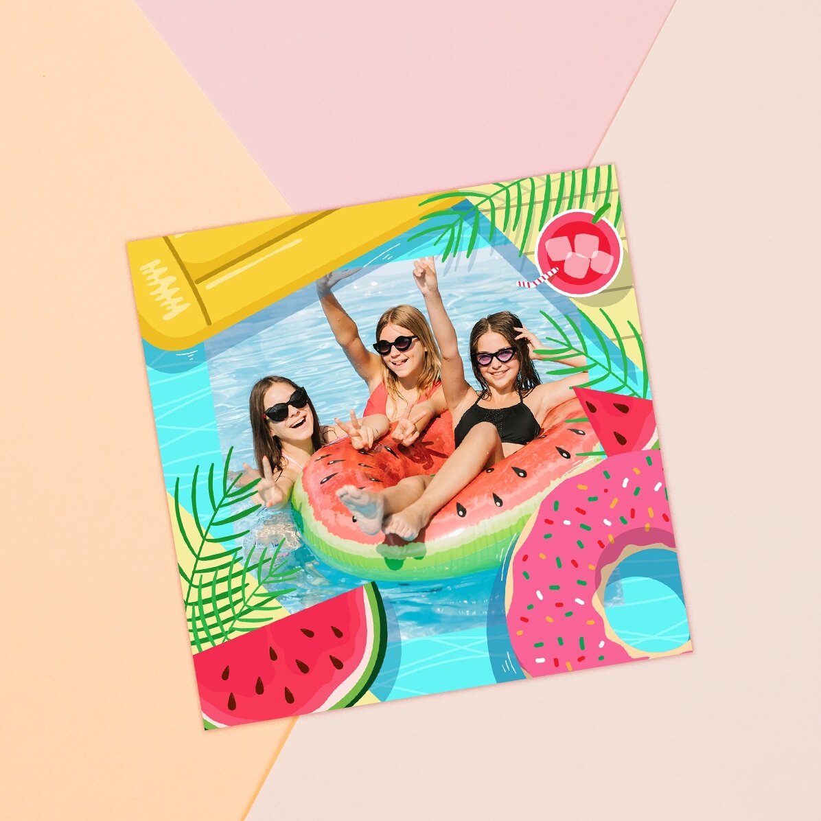 Personalised 10x10 magnet with a photo - Summer time!