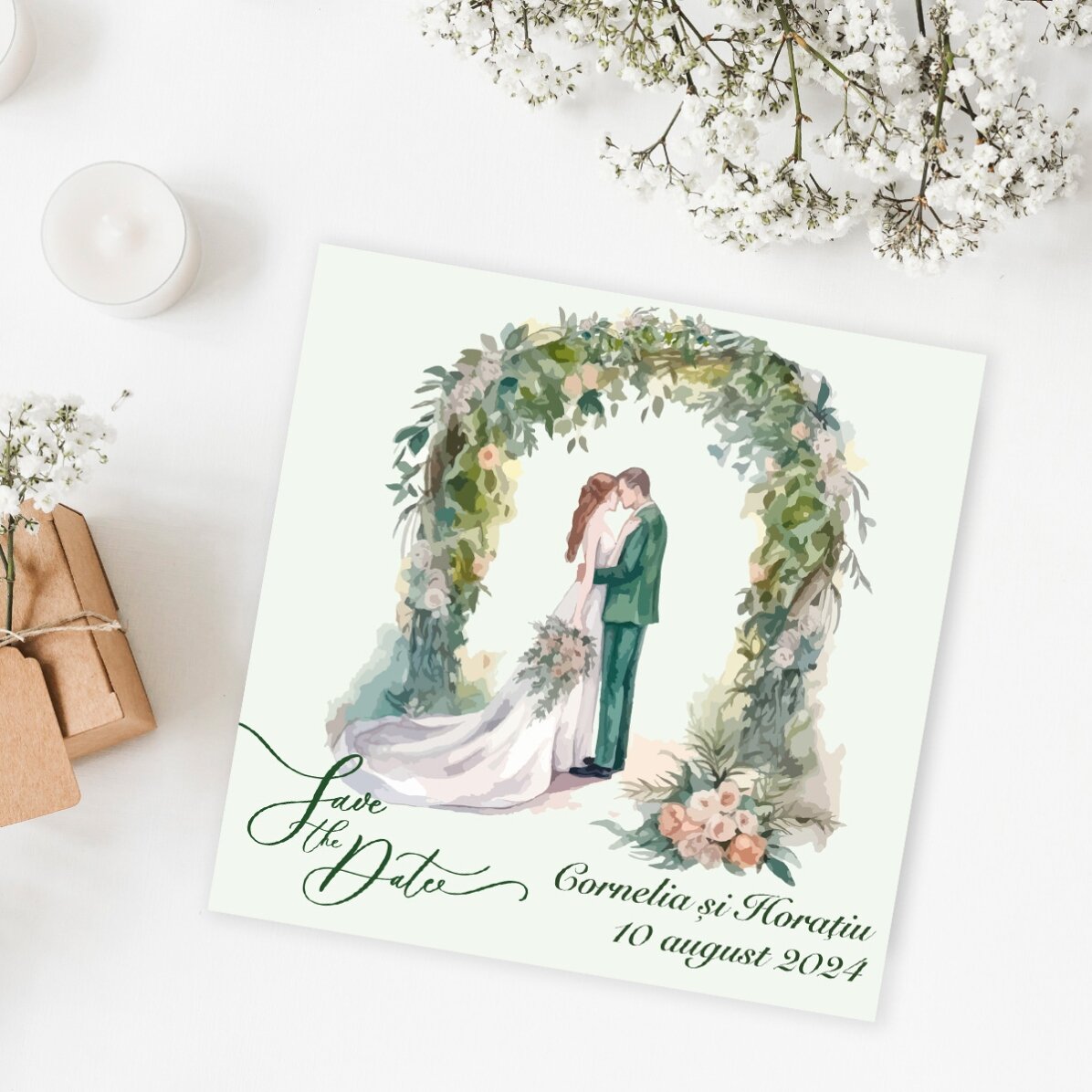 Προσαρμοσμένος μαγνήτης 10x10 με κείμενο - Save the date