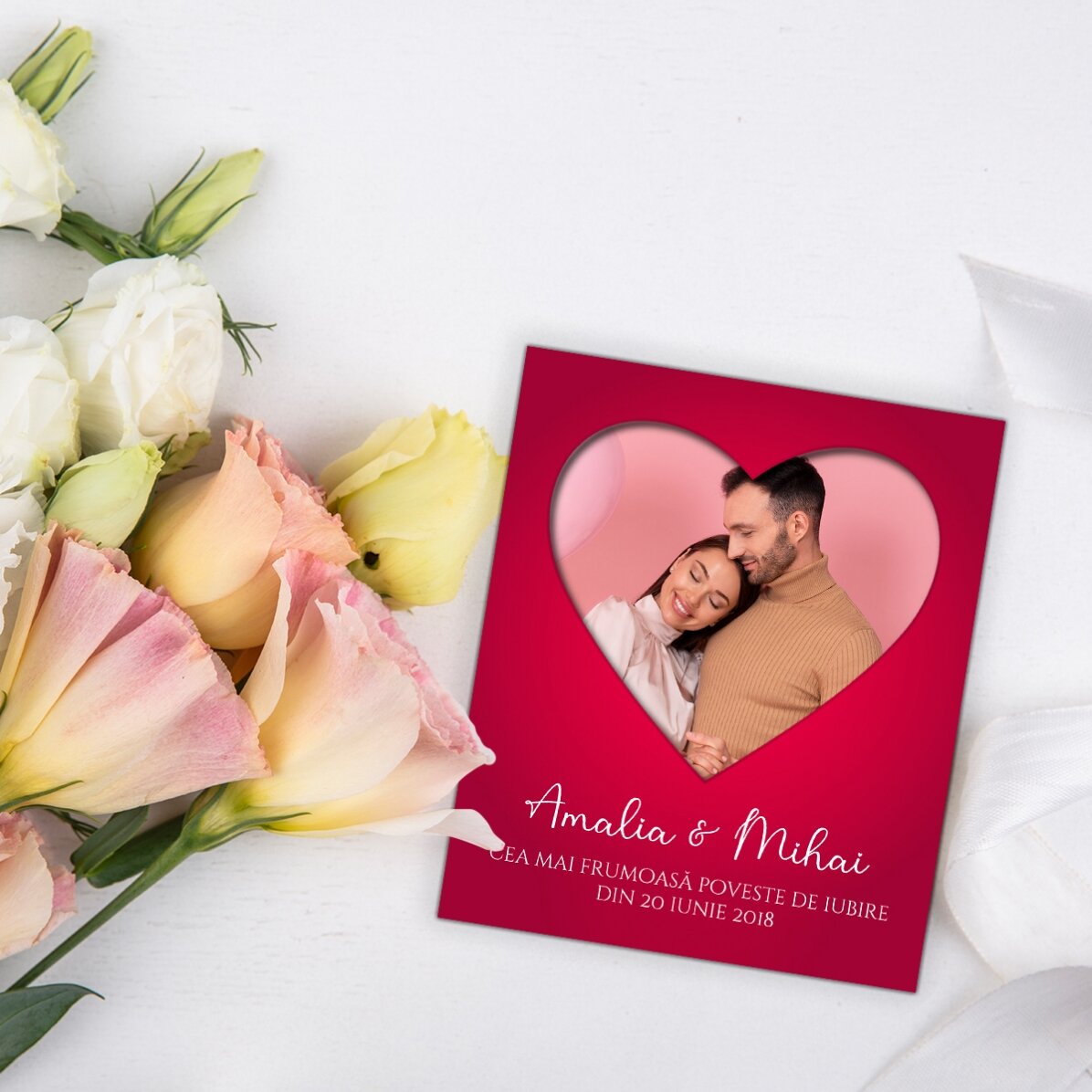10x12 cm magnet personalised with a photo and text - In love