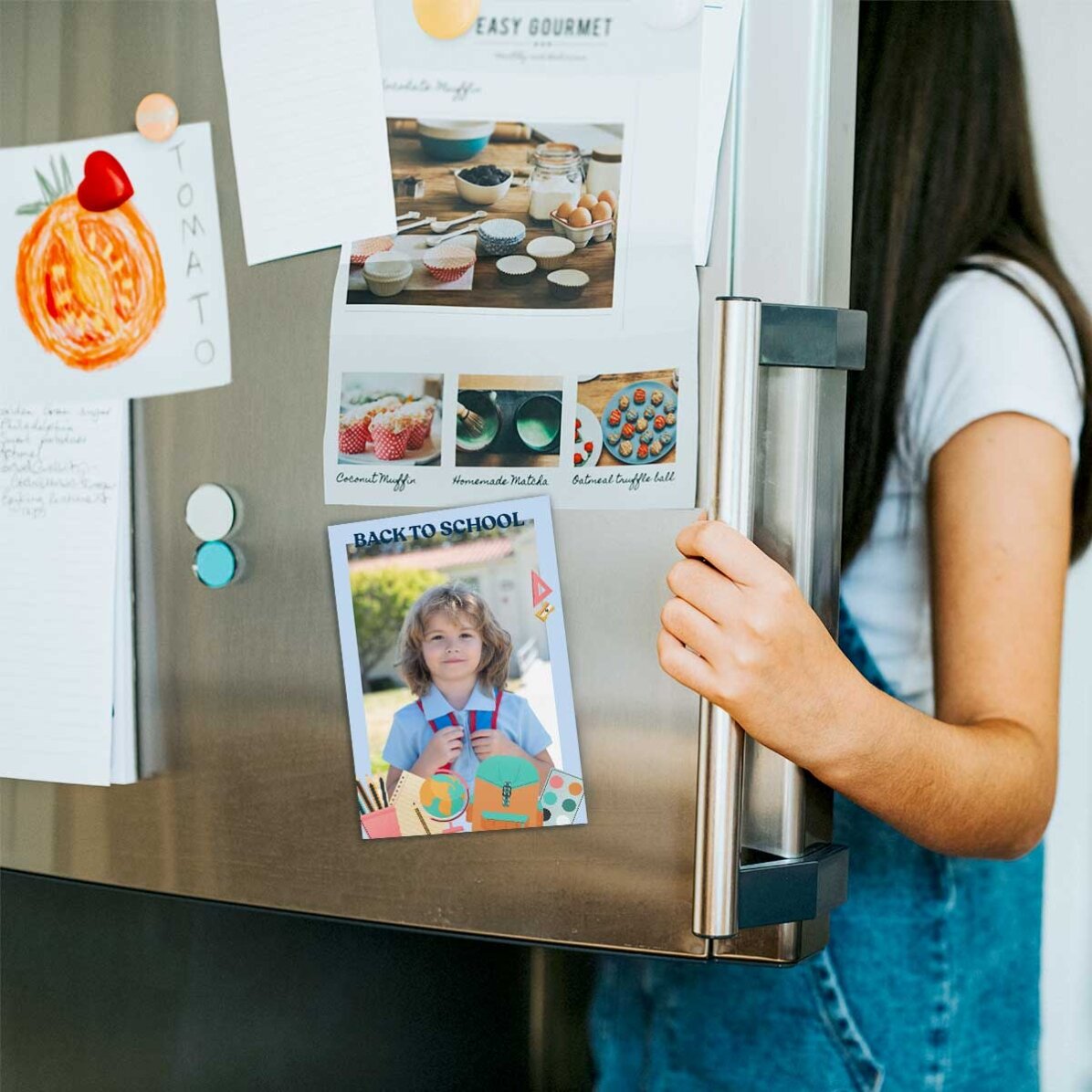 10x15 cm magnet personalised with a photo and text - Back to School