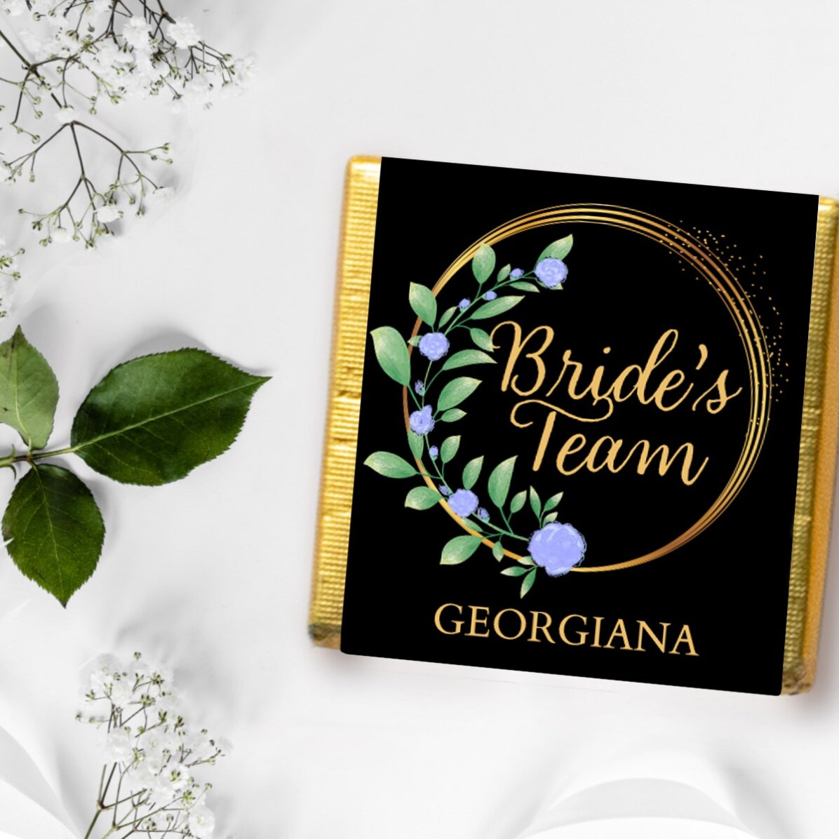 Μικρή σοκολάτα με εξατομικευμένο μήνυμα - Floral