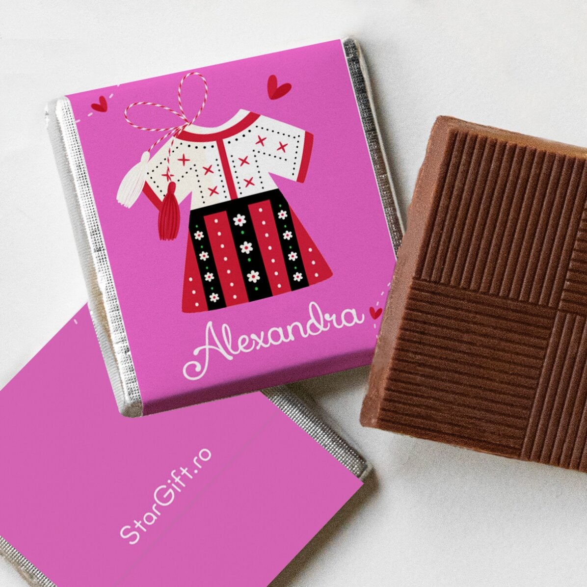 Personalised mini chocolate bar with name - 1 March
