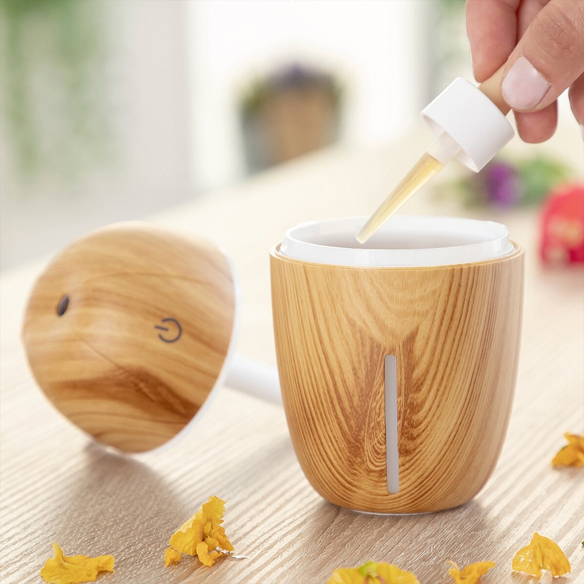 Mini humidifier and aroma diffuser for the room