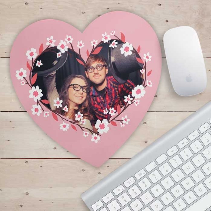 Προσαρμοσμένο mouse pad σε σχήμα καρδιάς με φωτογραφία
