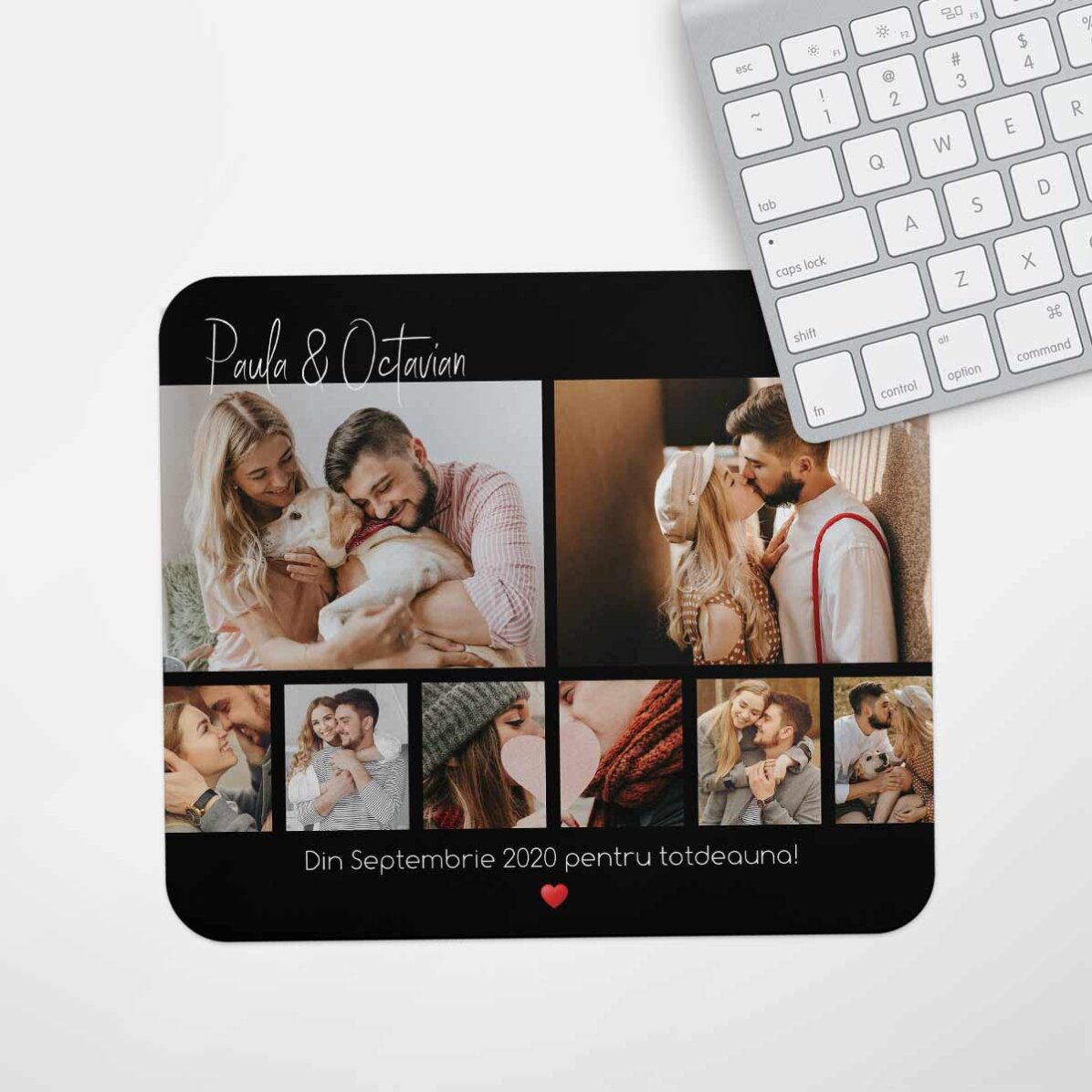 Προσαρμοσμένο mouse pad με 8 φωτογραφίες και κείμενο - For you