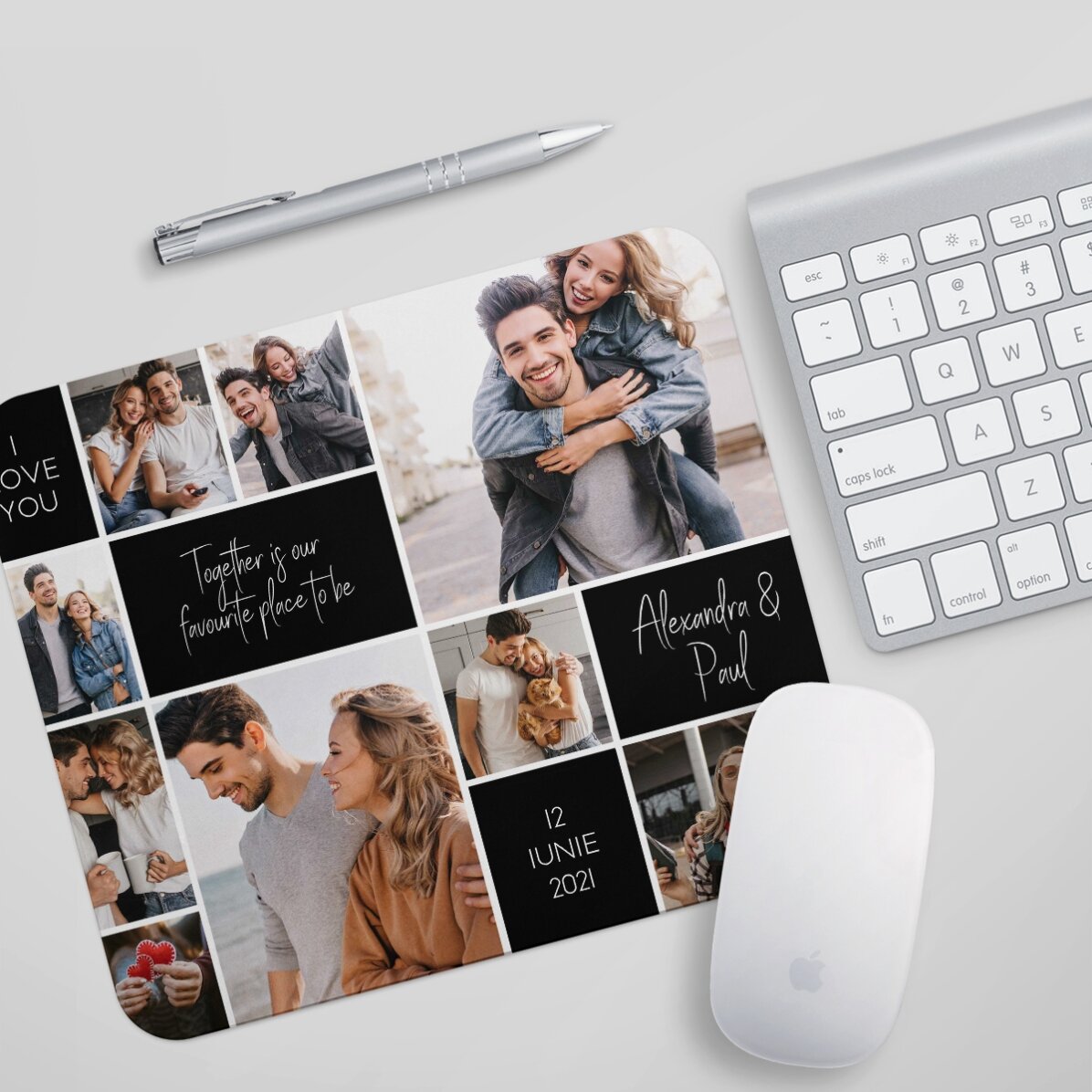 Προσαρμοσμένο mouse pad με 9 φωτογραφίες και κείμενο - Memories