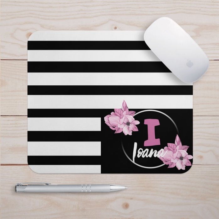 Προσαρμοσμένο mouse pad με το αρχικό γράμμα και το όνομα - Μανόλια