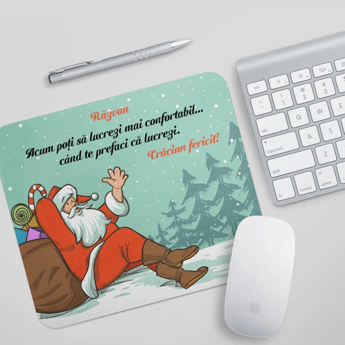 Προσαρμοσμένο mouse pad με κείμενο - Καλά Χριστούγεννα!