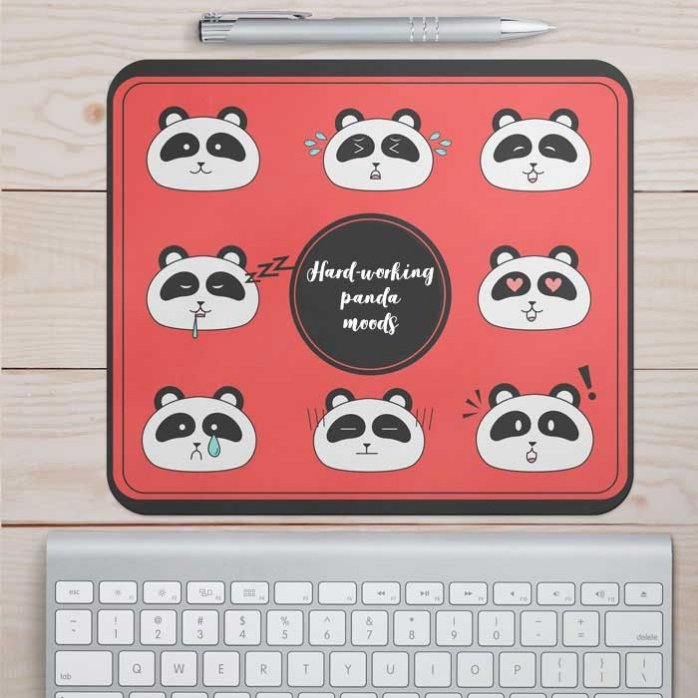 Personalised mouse pad with text - Panda