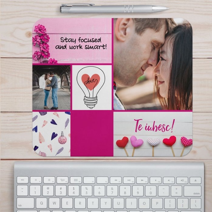 Προσαρμοσμένο mouse pad με κείμενο και φωτογραφία - Love