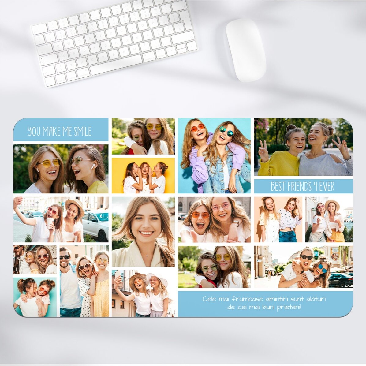 Προσαρμοσμένο mouse pad XXL με κολάζ φωτογραφιών και κείμενο