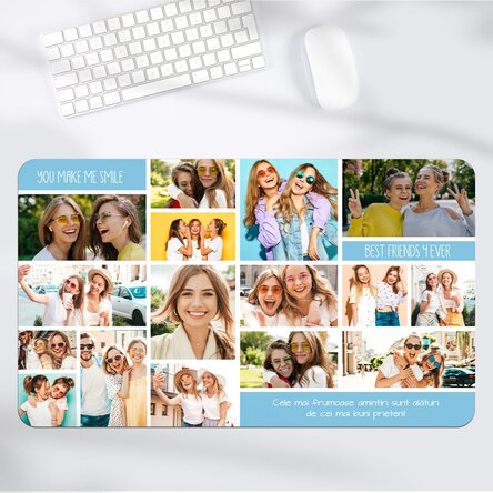 Προσαρμοσμένο mouse pad XXL με κολάζ φωτογραφιών και κείμενο