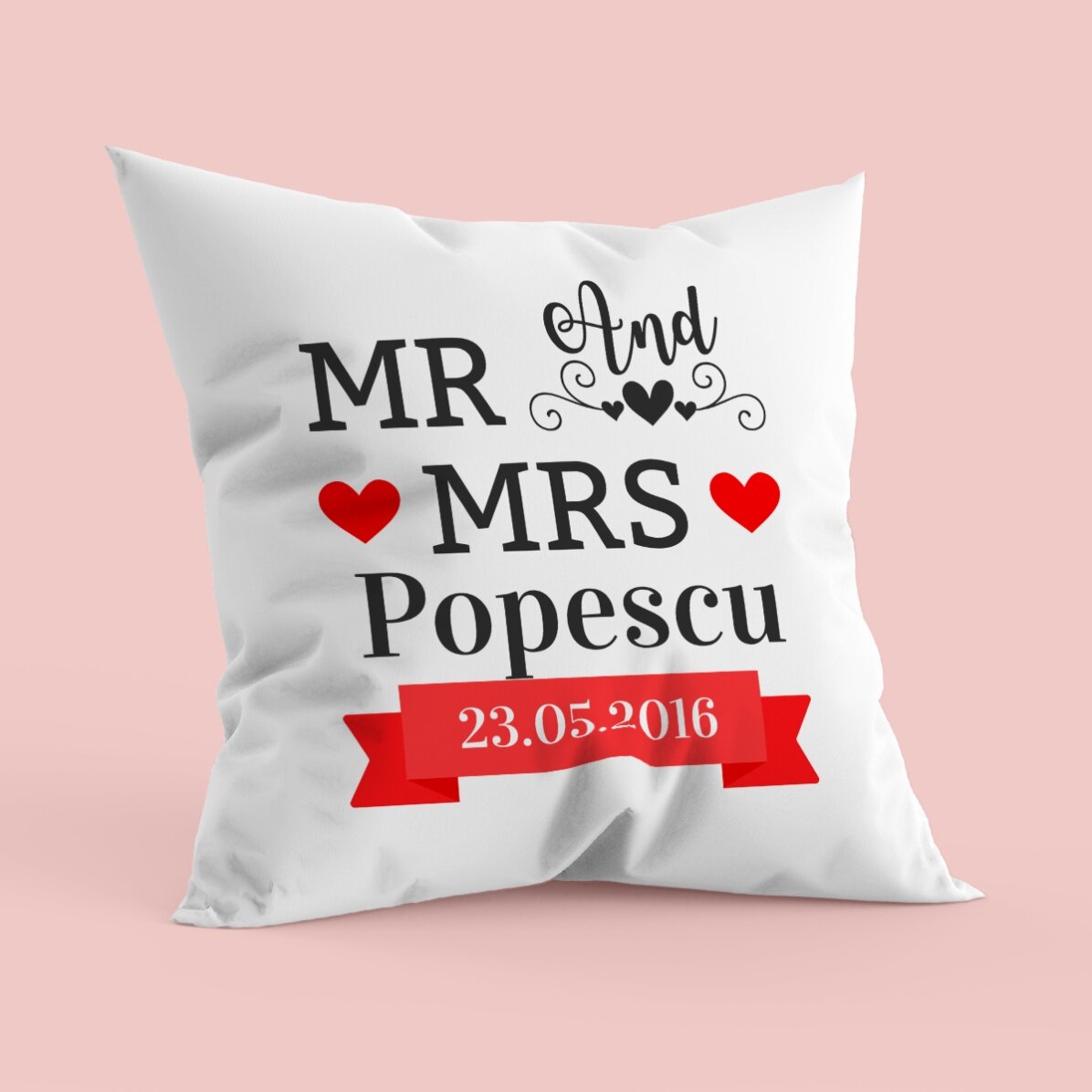 Προσωποποιημένο μαξιλάρι για ζευγάρι - Mr and Mrs