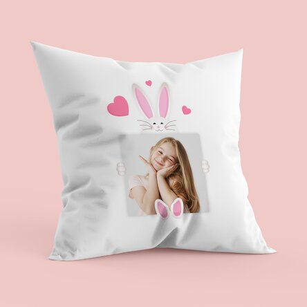 Personalised photo cushion - The cute bunny