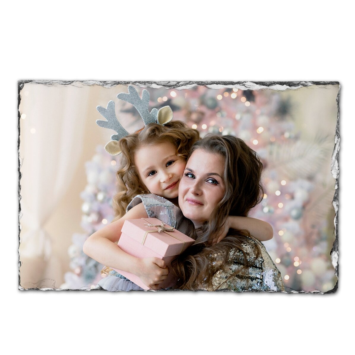 Personalised slate plaque with a photo