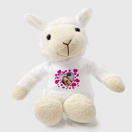 Plus customised sheep with pink hearts and a photo