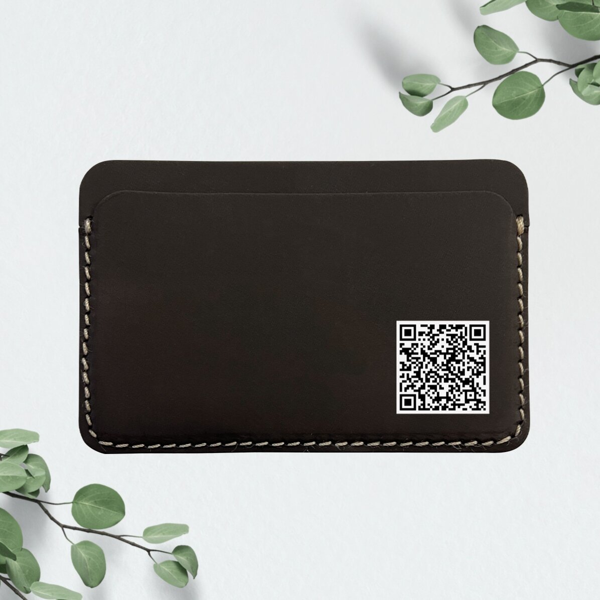 Προσαρμοσμένο δερμάτινο πορτοφόλι με QR code - Επικοινωνία