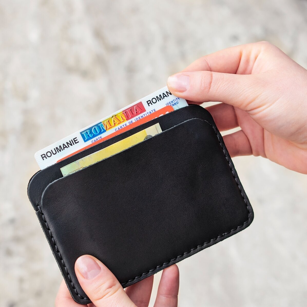 Προσωποποιημένο δερμάτινο πορτοφόλι με μήνυμα - Οικογένεια