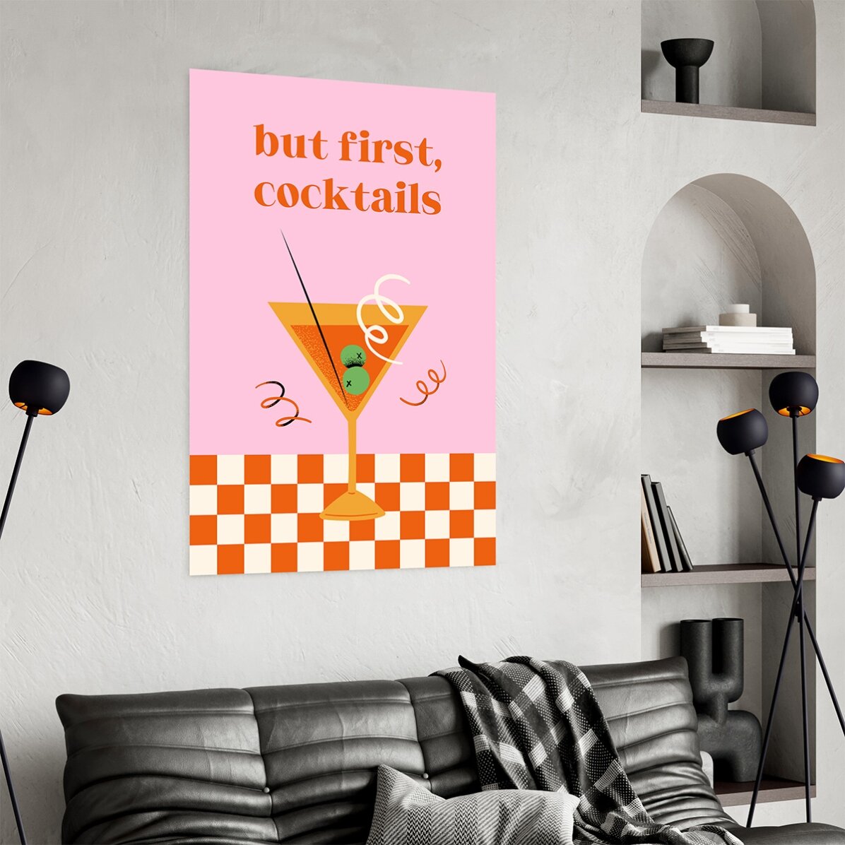 Αφίσα «But first, cocktails»