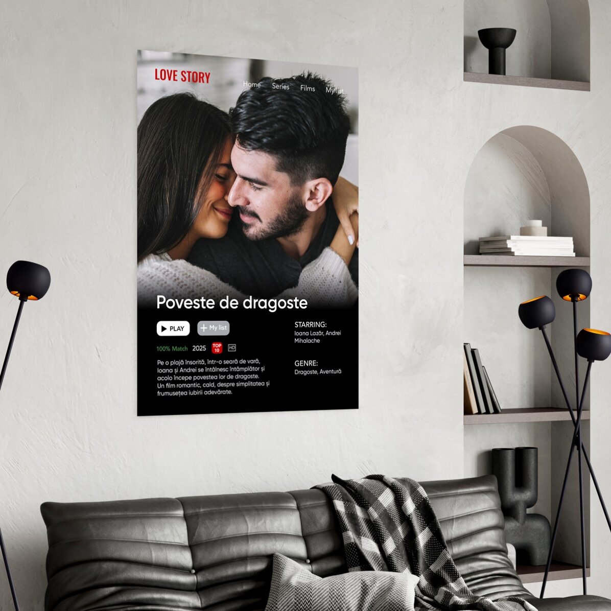 Personalised poster with photo and text - Movie