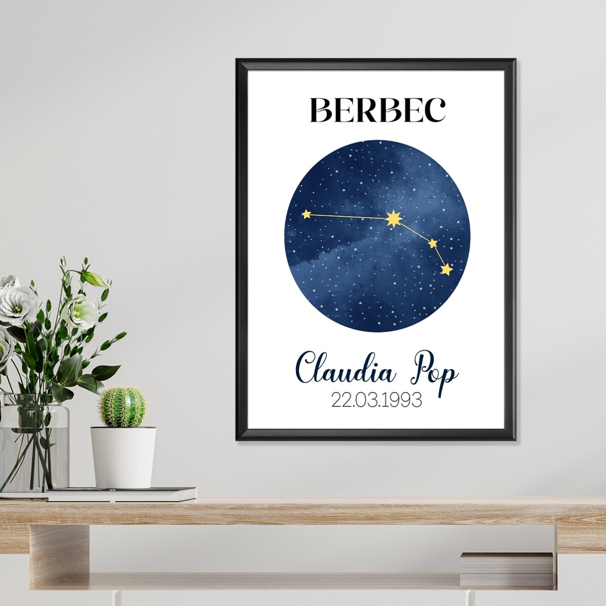 Personalised poster with text - Aries zodiac constellation