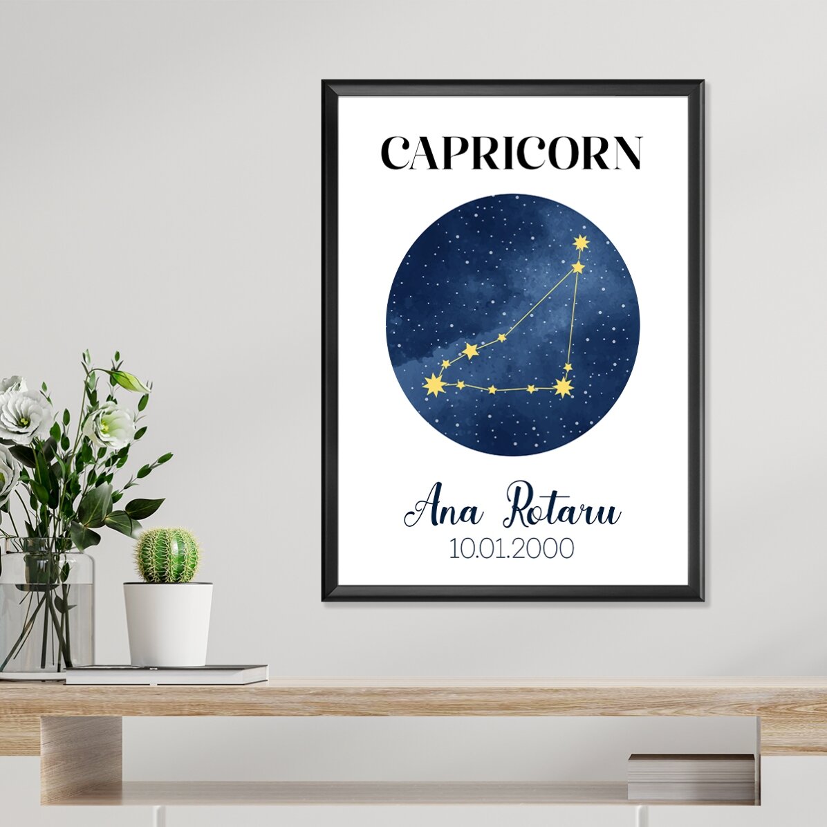 Personalised poster with text - Capricorn zodiac constellation