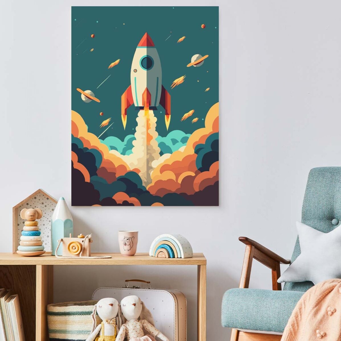 Poster Rocket in Space