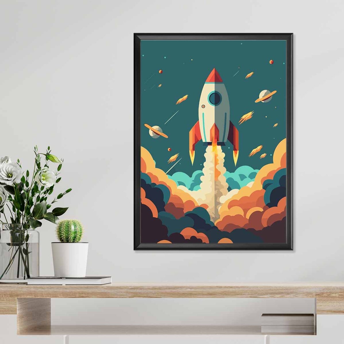 Poster Rocket in Space