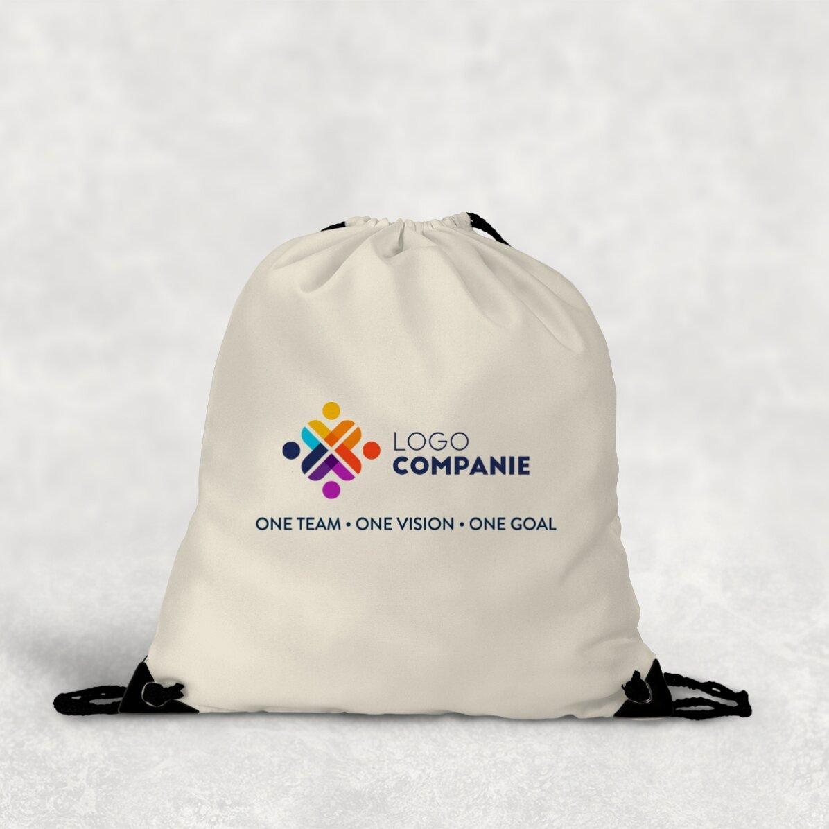 Personalised rucksack with logo and text