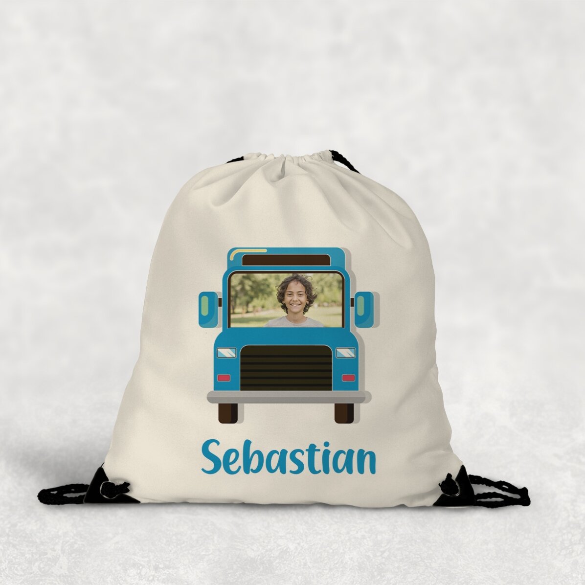 Personalised backpack with name and photo - Colourful car
