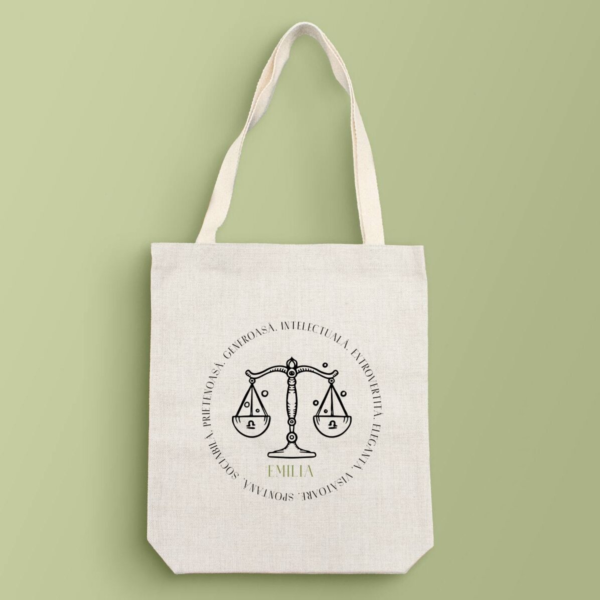 Personalised bag with text - Libra zodiac sign
