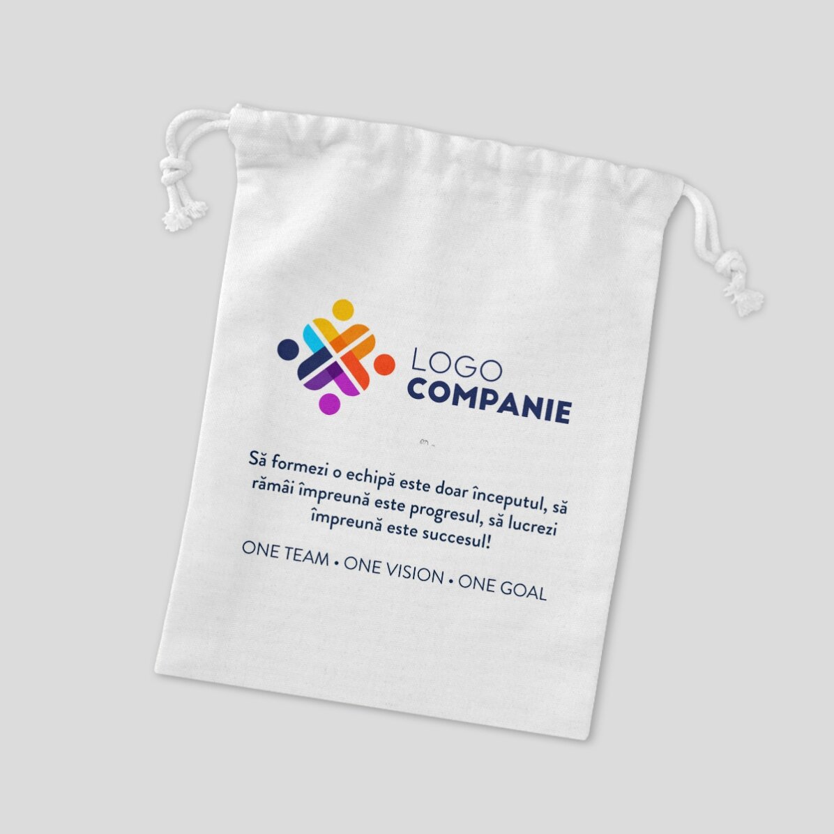 Small gift bag personalised with logo and message