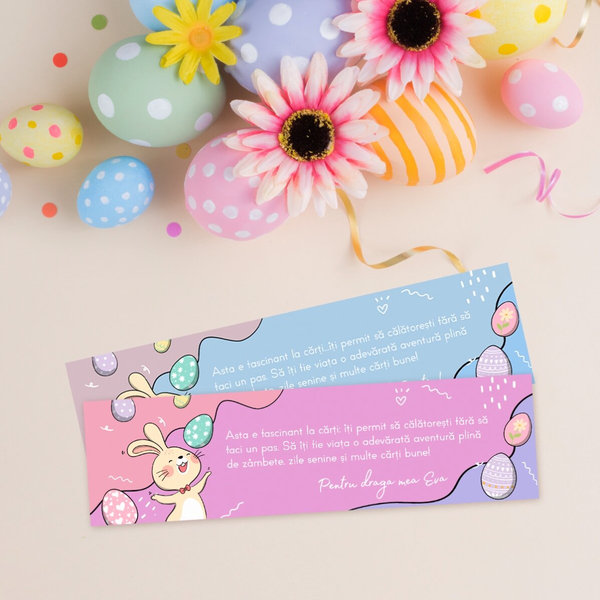 Personalised bookmark with Easter message