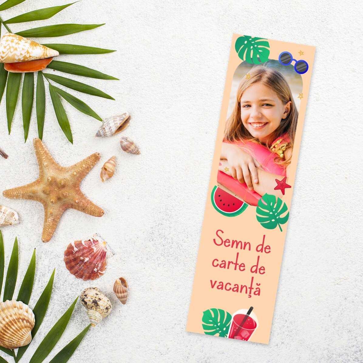 Personalised bookmark with photo and text - Summer holiday