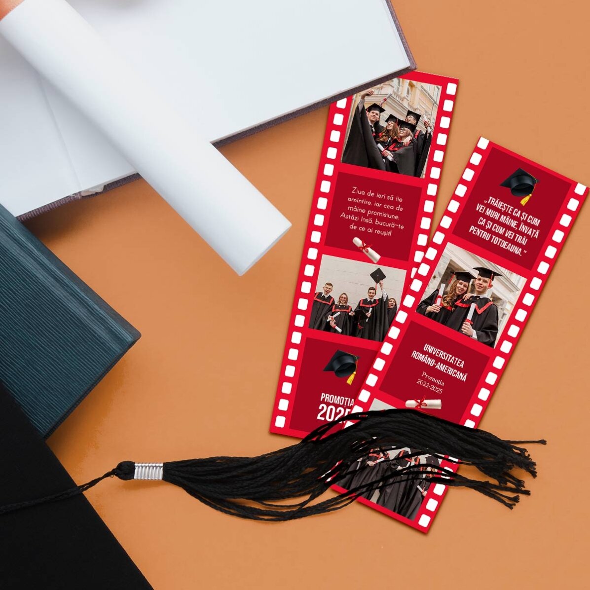 Set of 2 customised magnets with photos and text for graduation