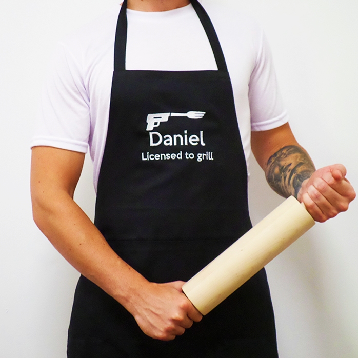 Custom apron - licensed to bake