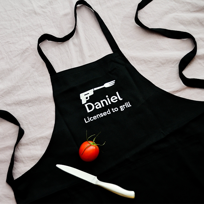 Custom apron - licensed to bake