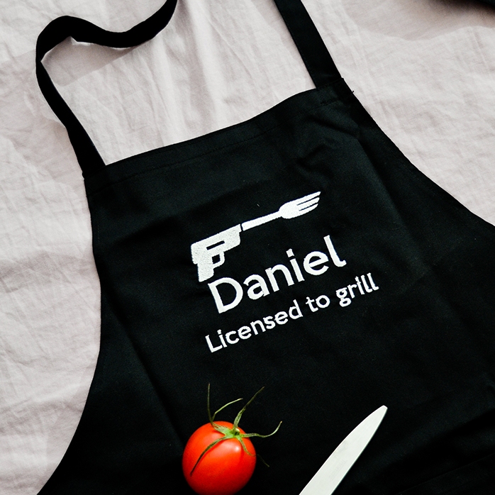 Custom apron - licensed to bake