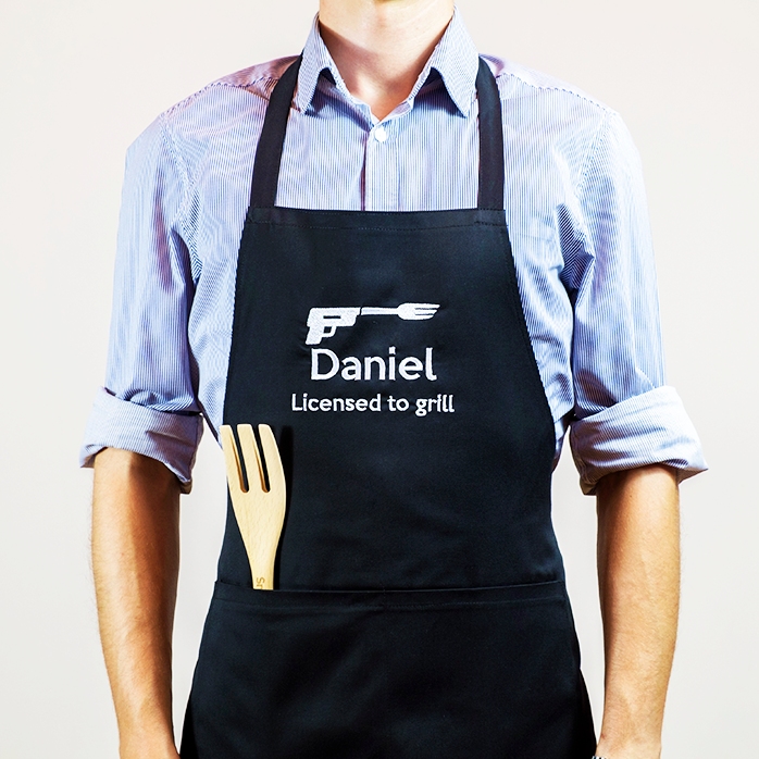 Custom apron - licensed to bake