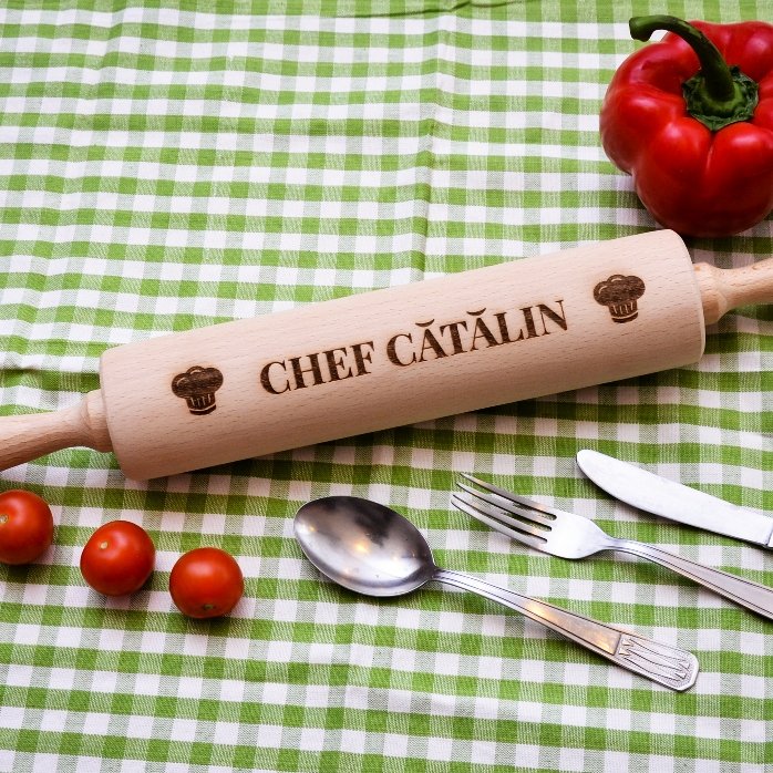 Personalised wooden rolling pin - Chef