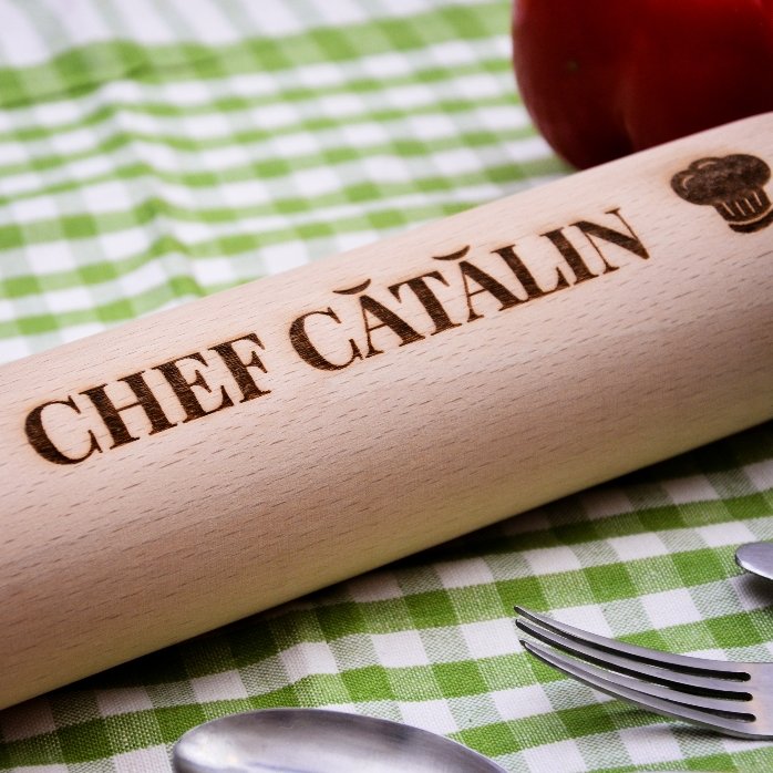 Personalised wooden rolling pin - Chef