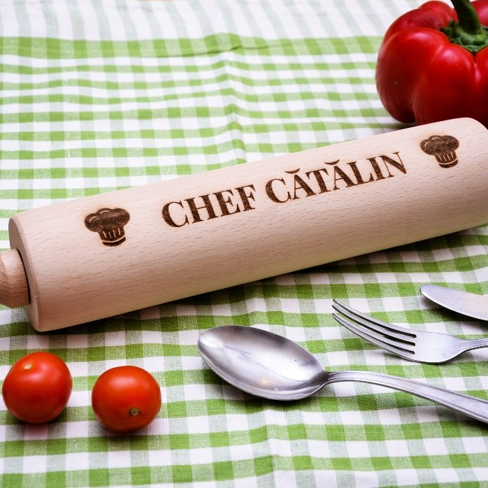Personalised wooden rolling pin - Chef