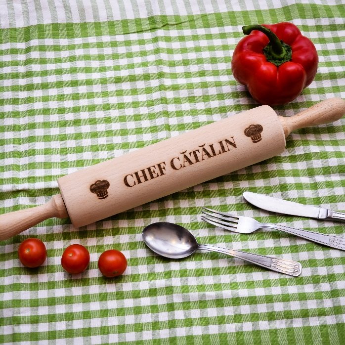 Personalised wooden rolling pin - Chef