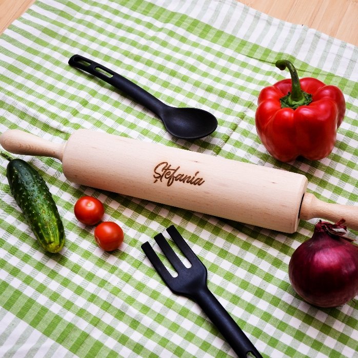Wooden rolling pin personalised with your name
