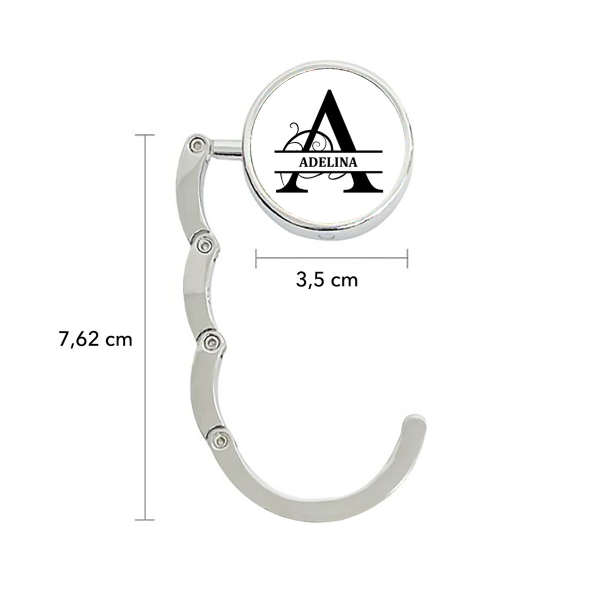 Personalised table bag holder with monogram and name