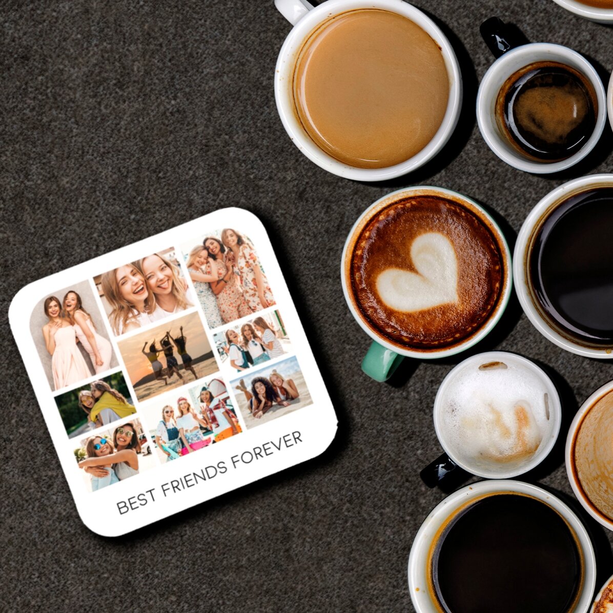 Personalised cup holder with photo collage and text