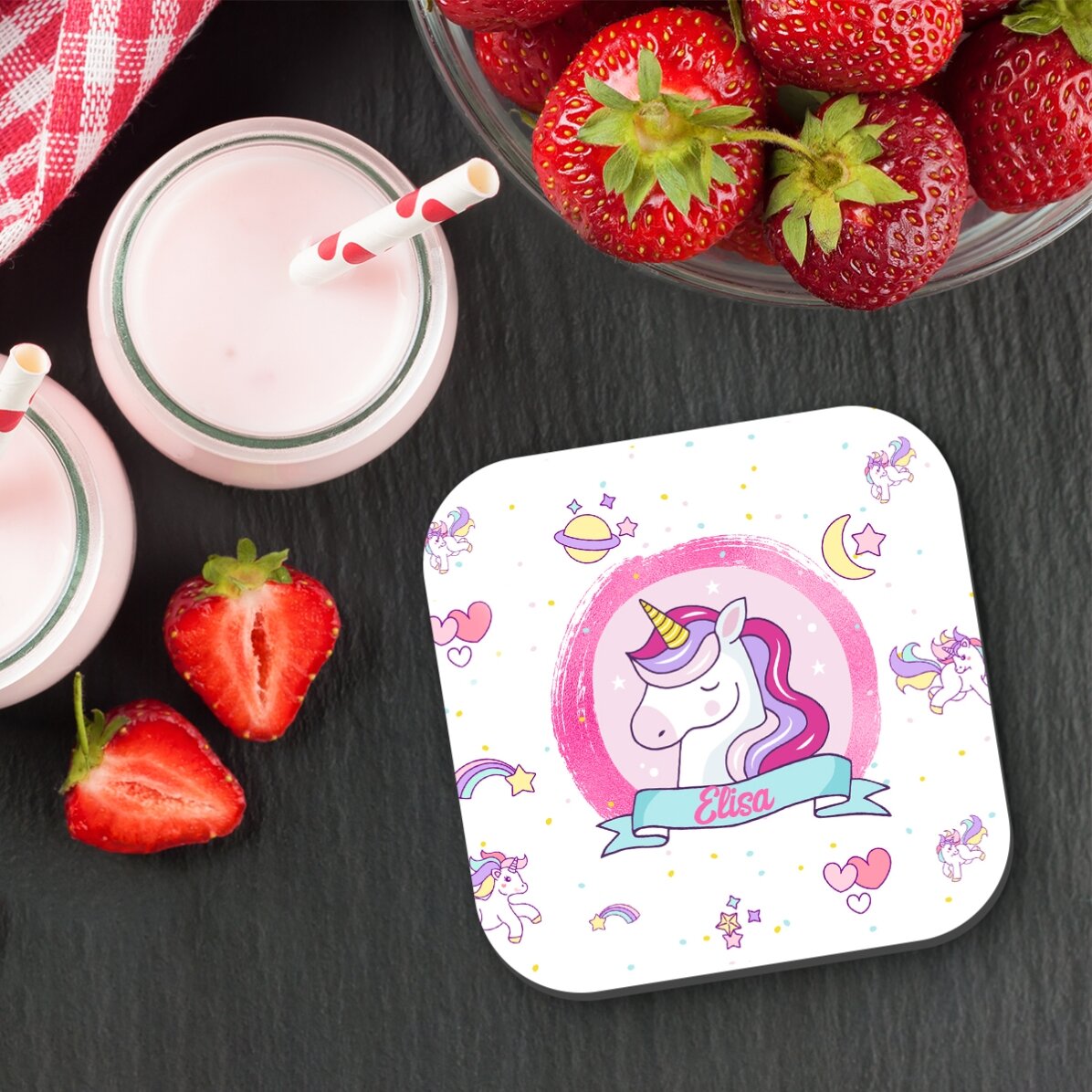 Προσαρμοσμένη βάση για ποτήρι με κείμενο για κοριτσάκια
