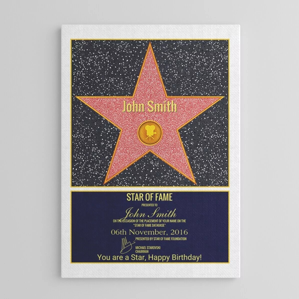 Προσαρμοσμένος πίνακας σε καμβά - Star of Fame