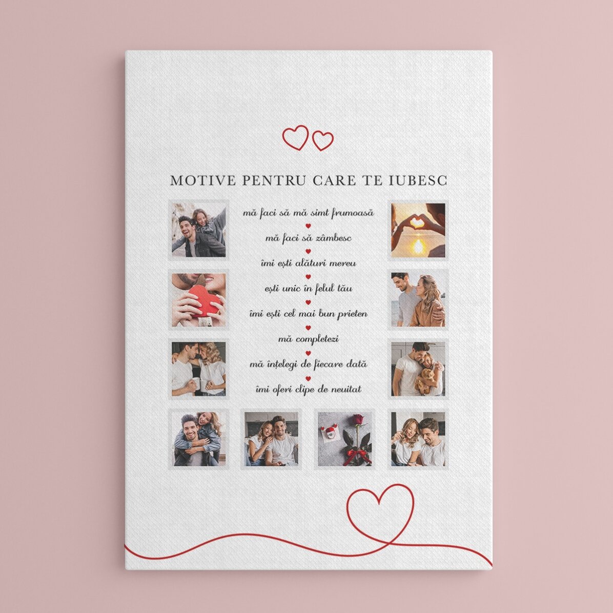 Picture frame with 10 photos and text - Reasons why I love you